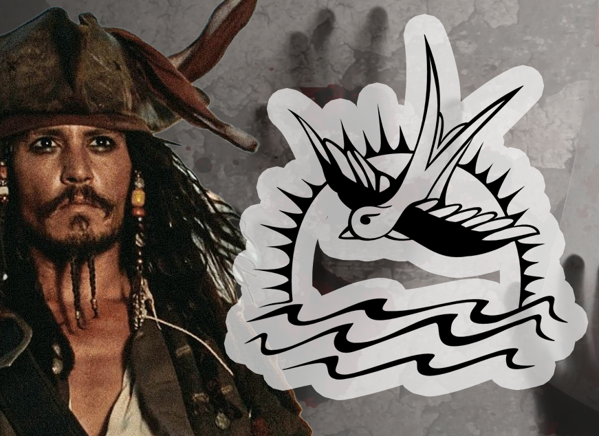 Captain Jack Sparrow Temporary Tattoo Set of 3